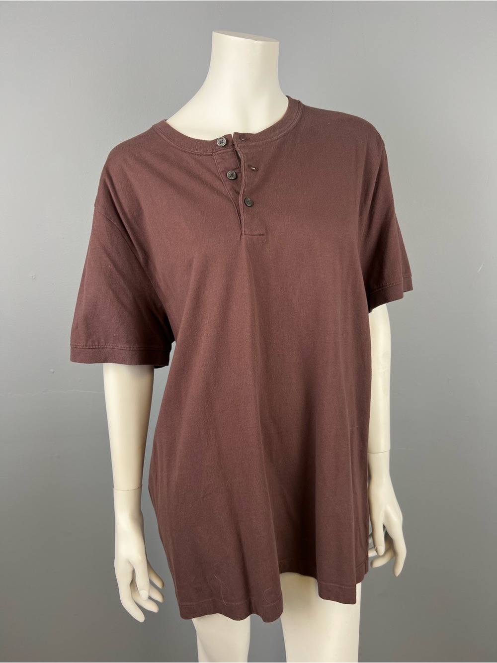 Abercrombie&Fitch Men’s 100% Cotton Short-Sleeve Henley Shirt - Brown